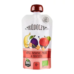 Rudolfs Organic Alma - Banán - Szilva gyümölcspüré keksszel 110g